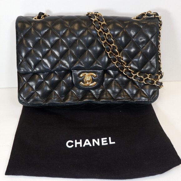 CHANEL Classic Double Flap Lamb Skin Quilted Bag - Picture 1 of 8